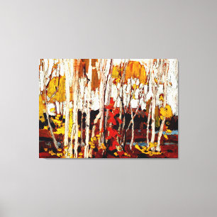 Thomson - Herfstberken Canvas Afdruk