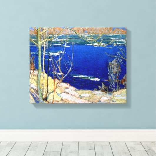 Thomson - Lente-ijs, fijn, populaire schilderkunst Canvas Afdruk (Insitu (Houten vloer))
