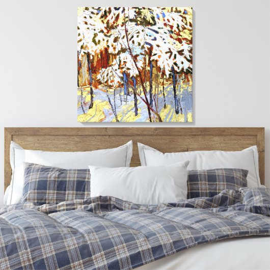 Thomson - met sneeuw bedekte bomen canvas afdruk (Insitu (Slaapkamer))