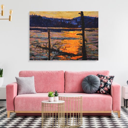 Thomson - Sunset, Canoe Lake Canvas Afdruk (Insitu (Woonkamer))