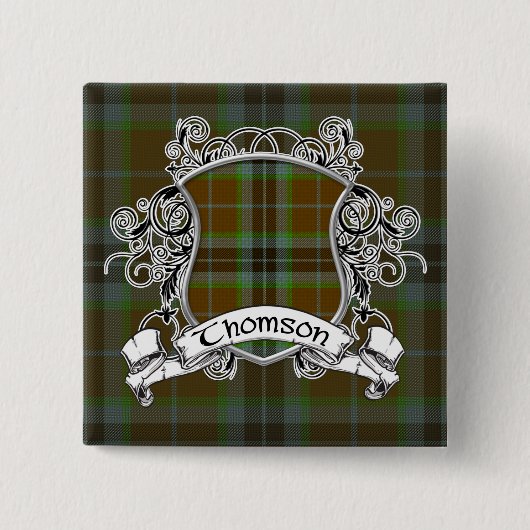 Thomson Tartan Shield Vierkante Button 5,1 Cm (Voorkant)