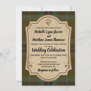 Thomson Tartan Trouwuitnodiging Kaart