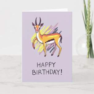 Thomson's Gazelle Tekening Fun Happy Birthday Kaar Kaart