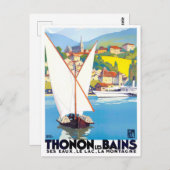 Thonon Les Bains France vintage Briefkaart (Voorkant / Achterkant)