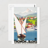 Thonon Les Bains Franse Reisadvertentie Briefkaart (Voorkant / Achterkant)