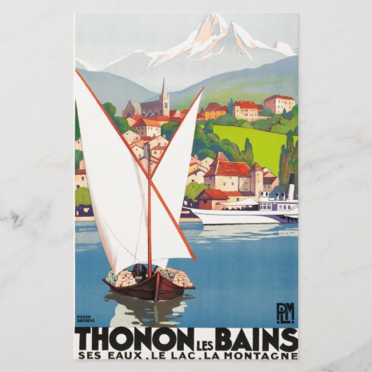 Thonon Les Bains Franse Reizen Europa Briefpapier (Voorkant)
