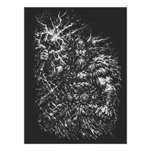 Thor — door storm geteisterde god van de donder perfect poster