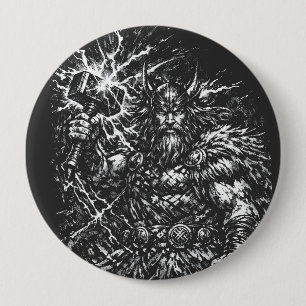 Thor — door storm geteisterde god van de donder ronde button 4,0 cm
