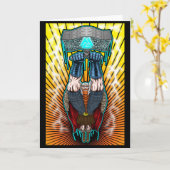 Thor puissant - carte de voeux polychrome (Fleur jaune)