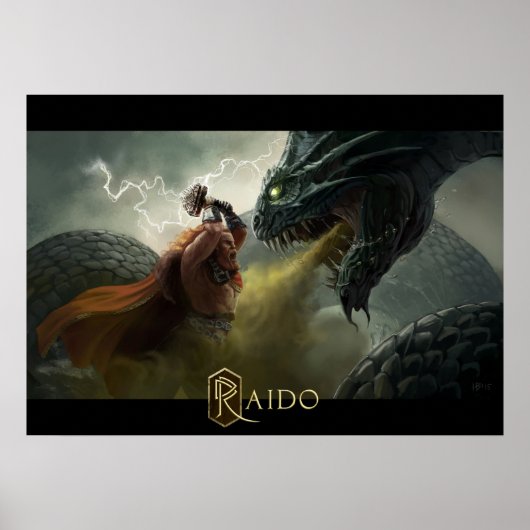 Thor Vs Jormungand Poster (Voorkant)