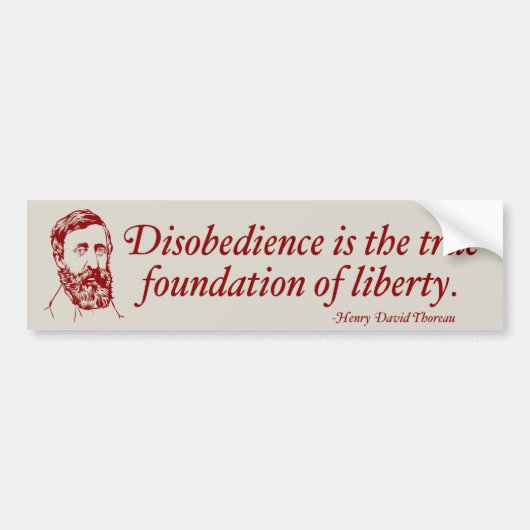 Thoreau Civil Disobedience Bumpersticker (Voorkant)