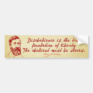 Thoreau Disobedience Bumpersticker