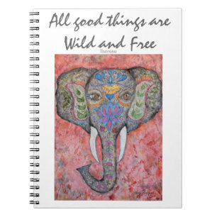 Thoreau Inspiration Elephant Art Spiral notebook Notitieboek