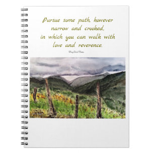 Thoreau Life Quote Landscape Art Spiral Notebook Notitieboek