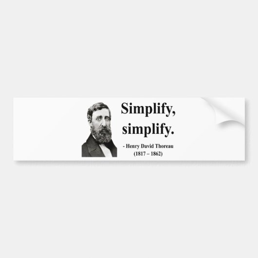 Thoreau-offerte 1b bumpersticker (Voorkant)