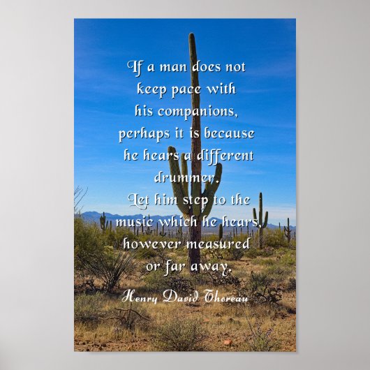 Thoreau Quote, andere Drummer Poster (Voorkant)