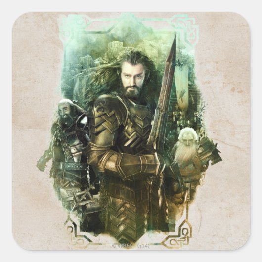 THORIN OAKENSHIELD™, Dwalin & Balin Graphic Vierkante Sticker (Voorkant)