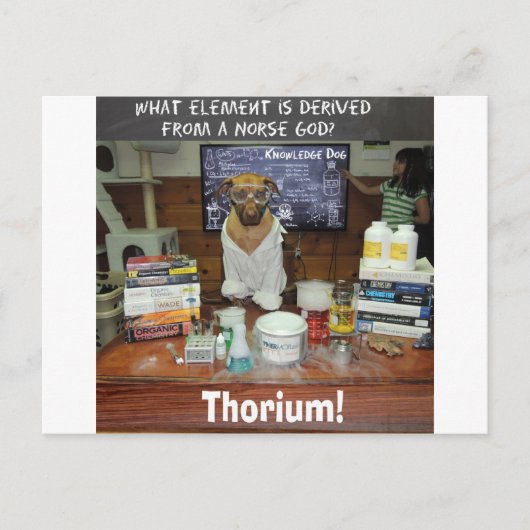 Thorium Thor God of Thunder Knowledge Dog Briefkaart (Voorkant)