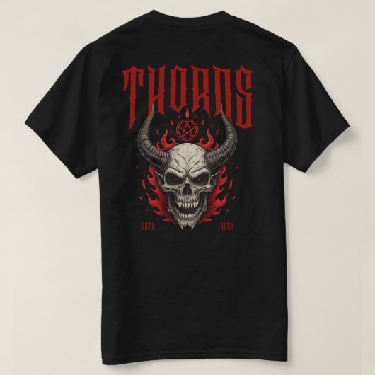 Thorns Demon Skull T-shirt (Design achterkant)