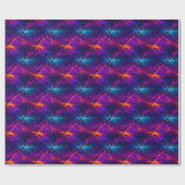 Thorny Neon Vines - Cosmic Bramble Pattern Cadeaupapier (Vlak)