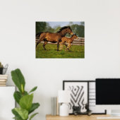Thoroughbred Chestnut Mare & Foal Poster (Thuiskantoor)