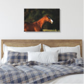 Thoroughbred Horse Headshot Canvas Afdruk (Insitu (Slaapkamer))
