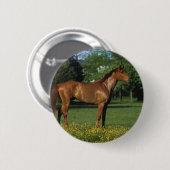 Thoroughbred Horse in Flowers Ronde Button 5,7 Cm (Voorkant /achterkant)