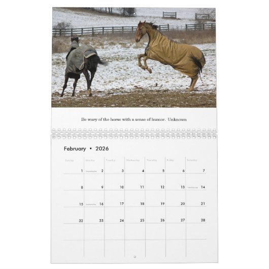 Thoroughbred Horse Lovers 12 mois Calendrier (Feb 2026)