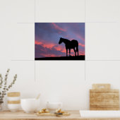 Thoroughbred Horse Silhouetted at Sunrise Poster (Keuken)