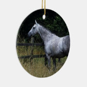 Thoroughbred Horse Standing by Fence Keramisch Ornament (Rechts)