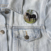 Thoroughbred Horse Standing Ronde Button 5,7 Cm (In situ)