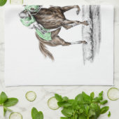 Thoroughbred Horses Racing Theedoek (Gevouwen)