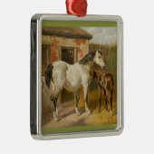 Thoroughbred mare and foal metalen ornament (Rechts)