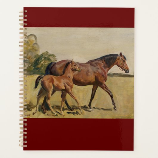 Thoroughbred Mare and Foal Munnings Planner (Voorkant)