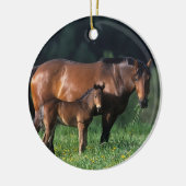 Thoroughbred Mare & Foal 1 Keramisch Ornament (Links)