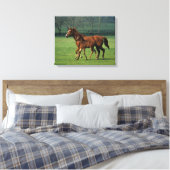 Thoroughbred Mare & Foal 3 Canvas Afdruk (Insitu (Slaapkamer))