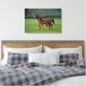 Thoroughbred Mare & Foal 3 Canvas Afdruk (Insitu (Slaapkamer))