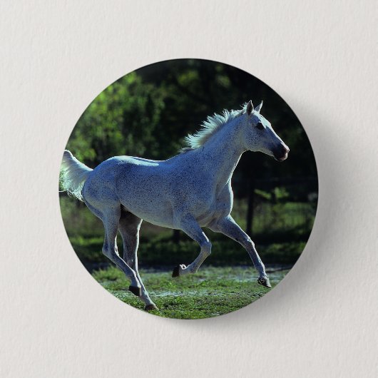 Thoroughbred Stallion Running Ronde Button 5,7 Cm (Voorkant)