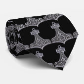 Thor's Hammer-argent Cravate Arrière - plan noir (Roulé)
