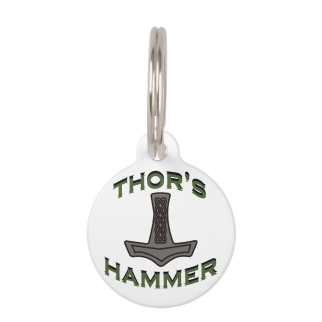 Thor's Hammer Huisdierpenning (Voorkant)