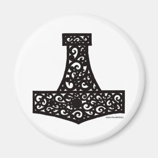 Thors Hammer in Black Magneet