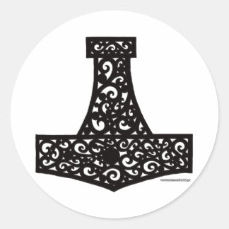 Thors Hammer in Black Ronde Sticker