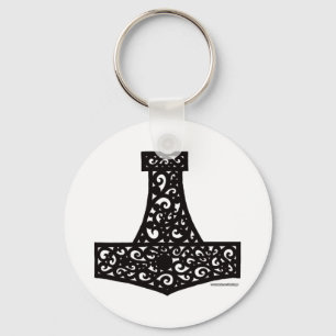 Thors Hammer in Black Sleutelhanger
