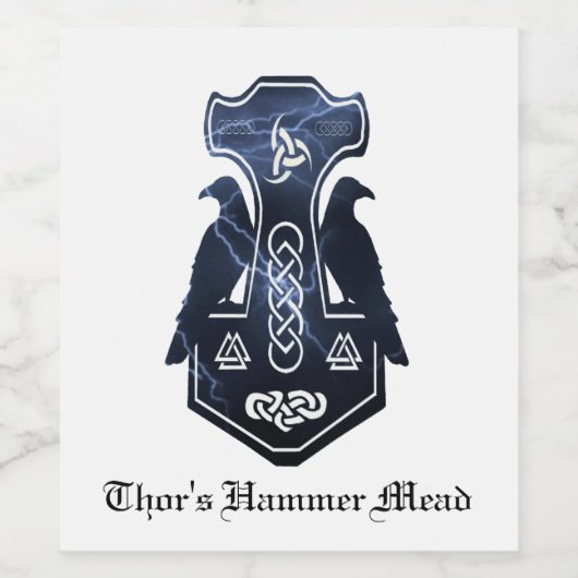 Thor's Hammer Mead Wijn Etiket (Enkel label)