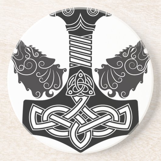 Thors Hammer Zandsteen Onderzetter (Voorkant)