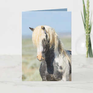 Thor's Light Portrait Wild Horse Wenskaart Bedankkaart