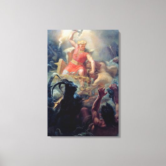 Thors strijd met de Giants Mårten Winge Canvas Afdruk (Voorkant)