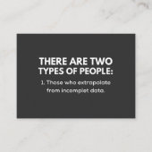 Those who extrapolate from incomplete data visitekaartje (Voorkant)