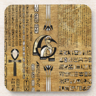 Thoth - Djhuty Egytian God - Gold en Pearl Bier Onderzetter