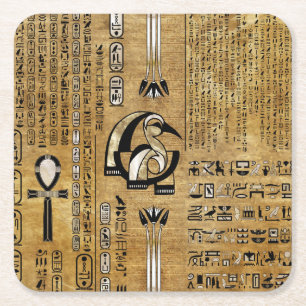 Thoth - Djhuty Egytian God - Gold en Pearl Vierkante Kartonnen Onderzetter